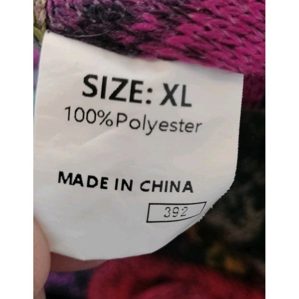 Women Multi Color Plaid Checkered Knit Overalls Wide Leg Size XL - Picture 8 of 16